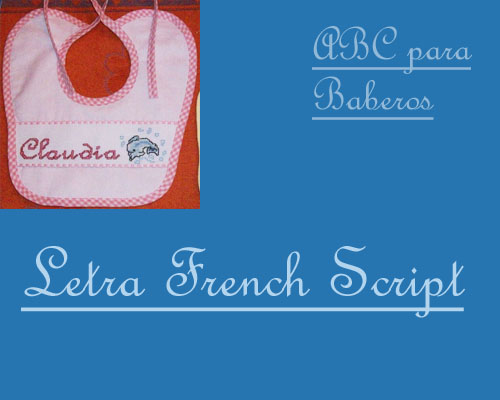 ABC Baberos Letra French Script